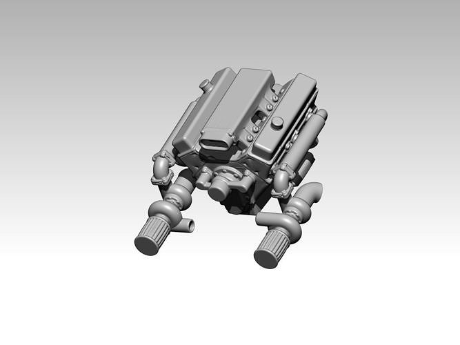 Turbo Engine hotrod V Gasoline Diesel 3D print model