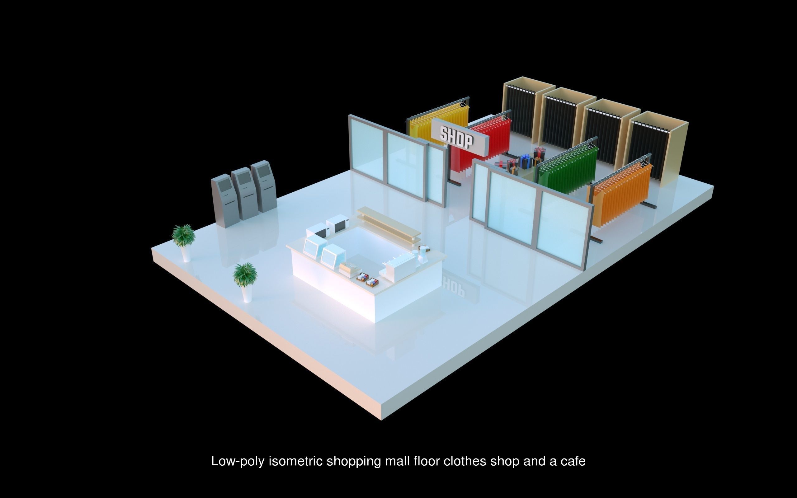 Shopping mall floors 3D Model Collection_2