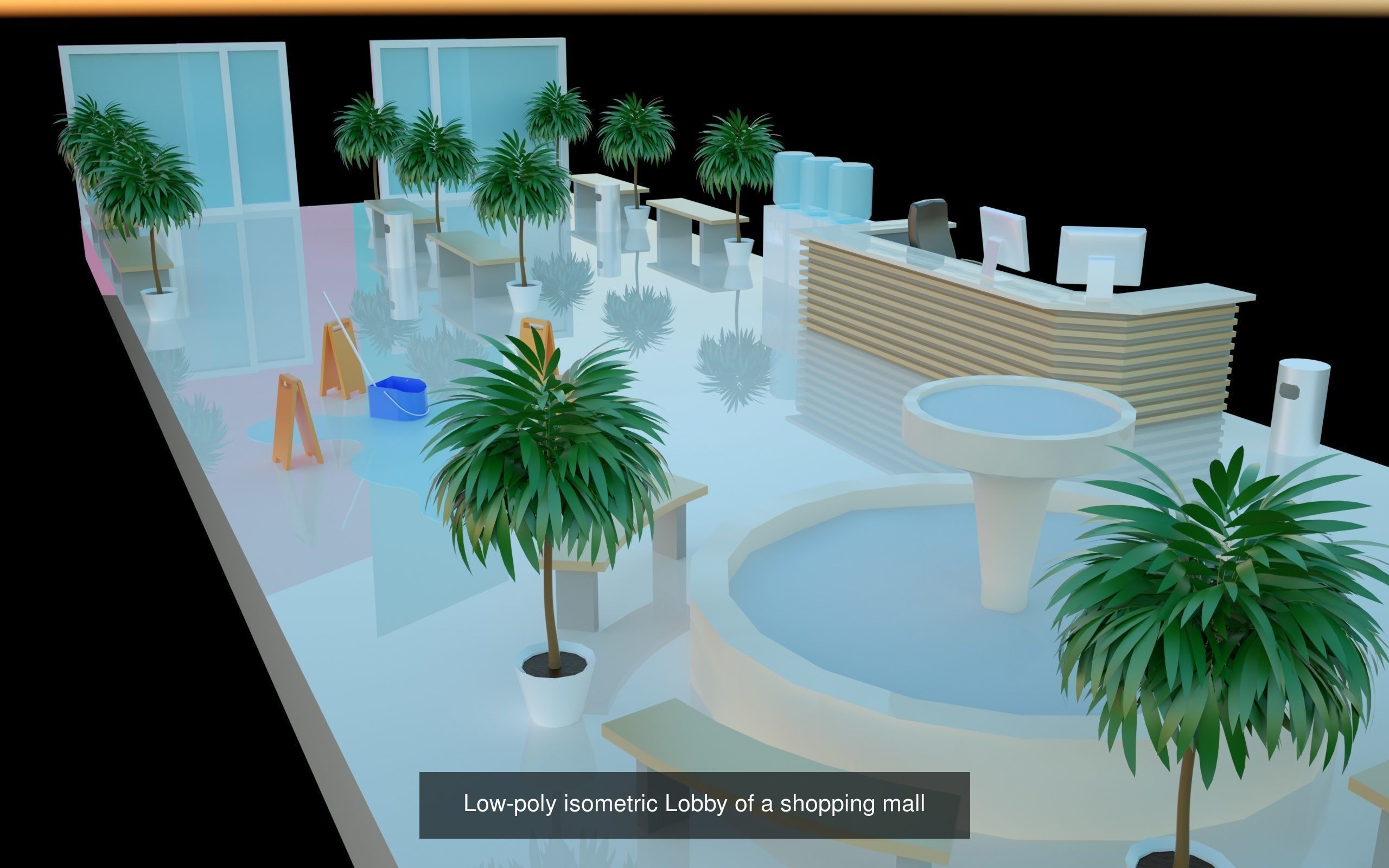 Shopping mall floors 3D Model Collection_1