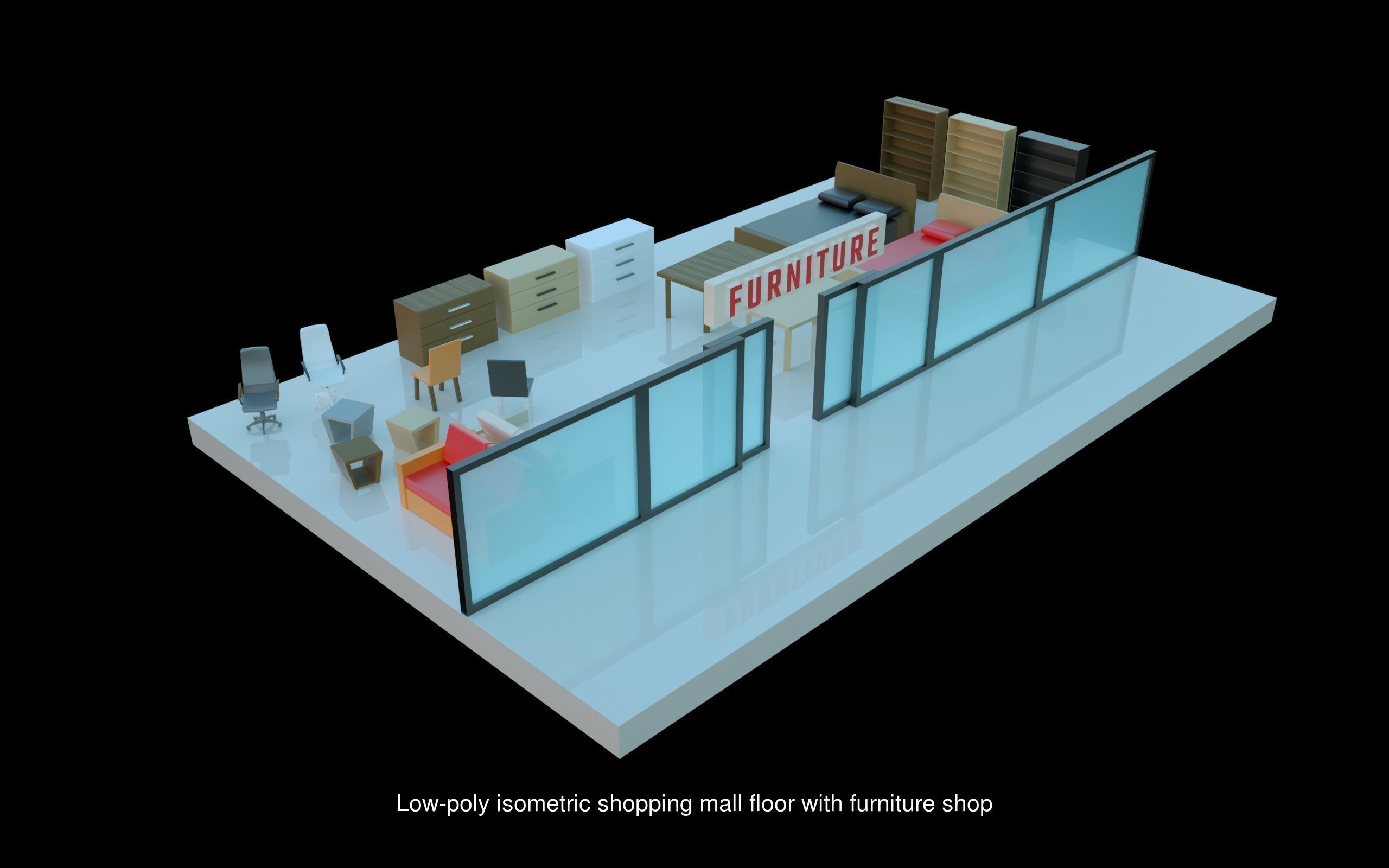Shopping mall floors 3D Model Collection_3