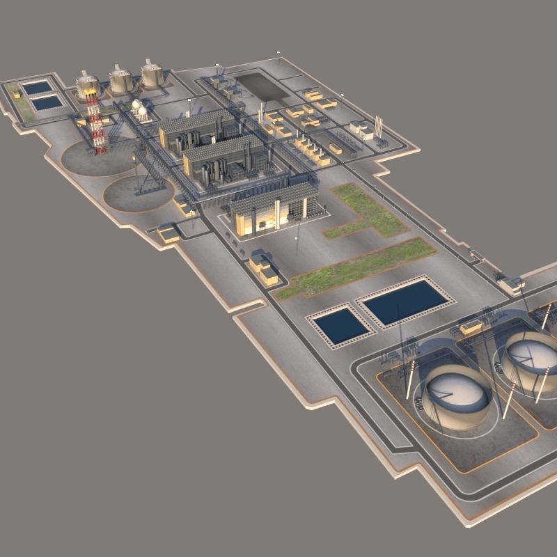 LNG plant and the Oil terminal  3D model_4