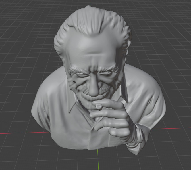Charles Bukowski 3D print model_16