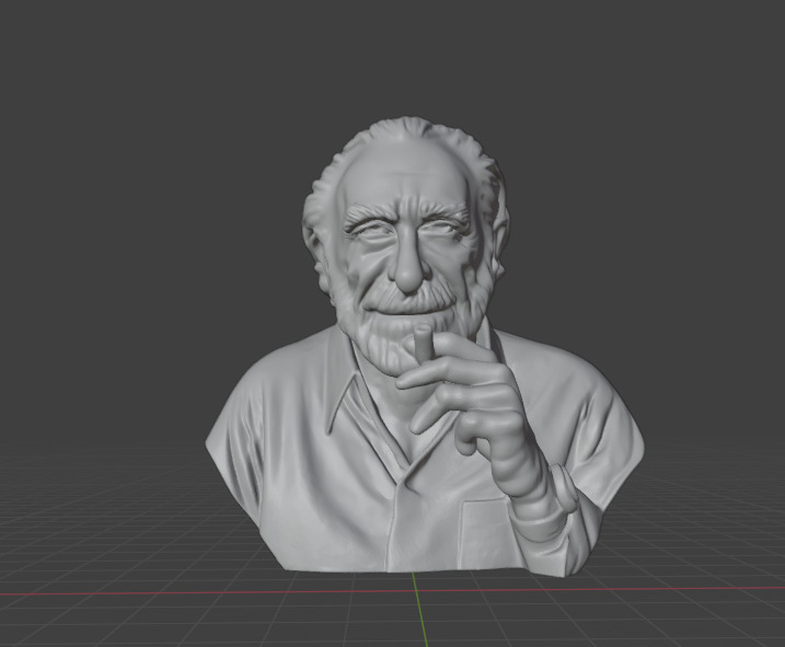 Charles Bukowski 3D print model_1