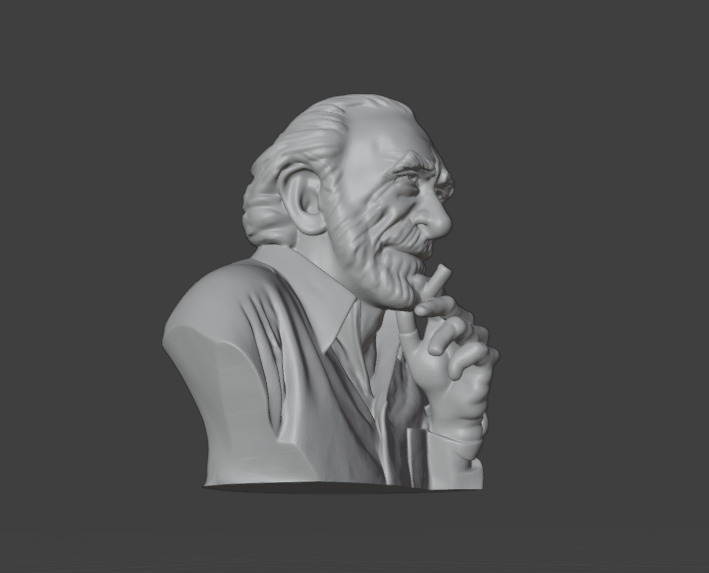 Charles Bukowski 3D print model_3