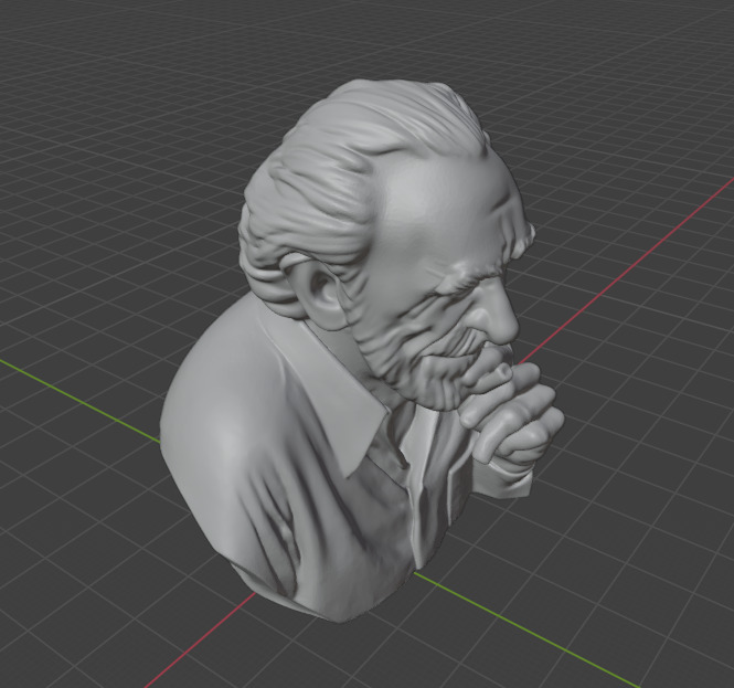 Charles Bukowski 3D print model_6