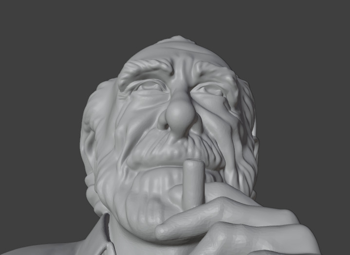 Charles Bukowski 3D print model_14