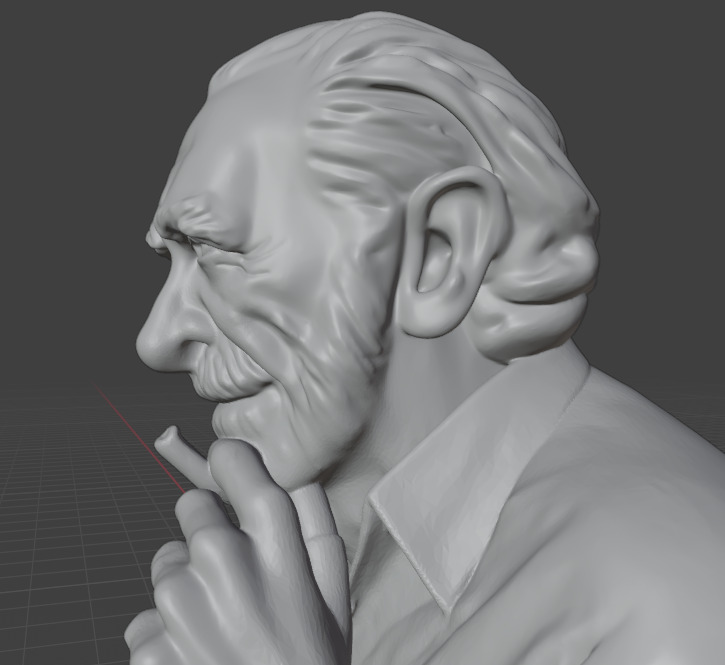 Charles Bukowski 3D print model_19