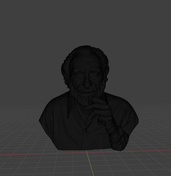 Charles Bukowski 3D print model_13