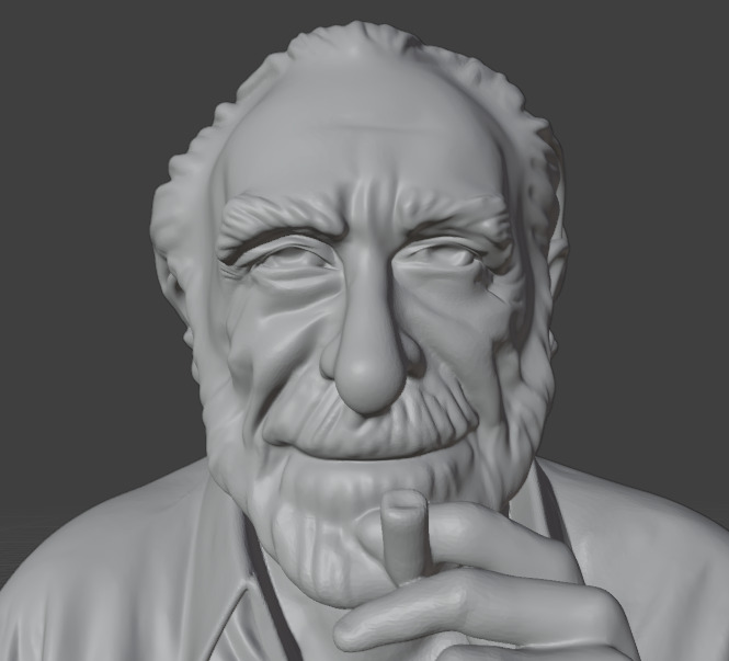 Charles Bukowski 3D print model_17