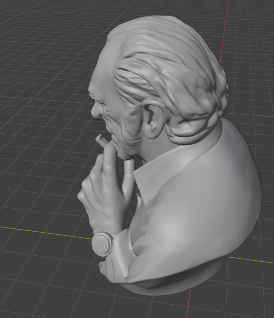 Charles Bukowski 3D print model_9