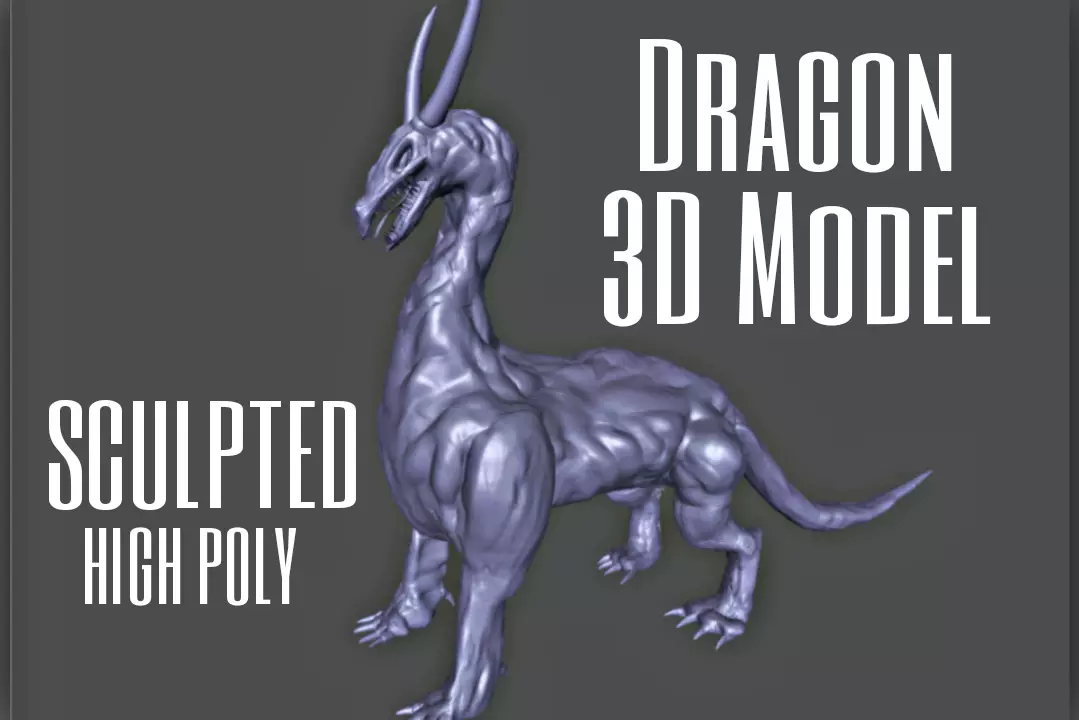 Dragon 3D Model Detailed Scult 3D model_0