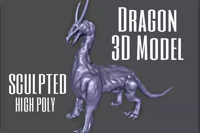 Dragon 3D Model Detailed Scult