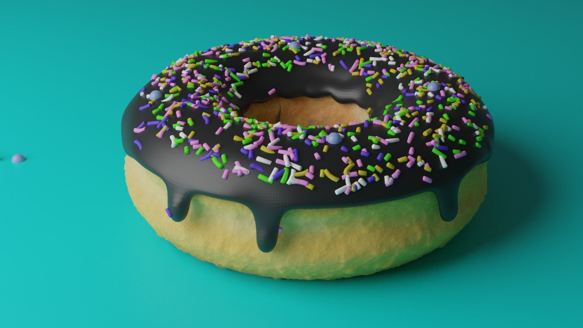 donut with sprinkles 3D model_1