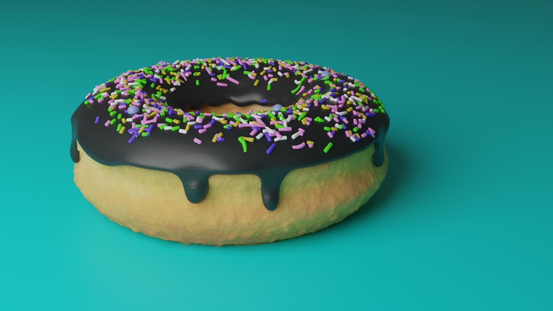 donut with sprinkles 3D model_4