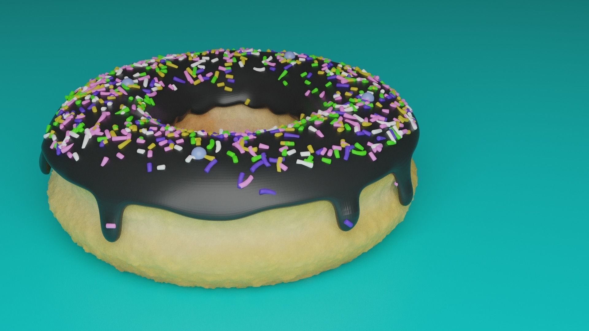 donut with sprinkles 3D model_3