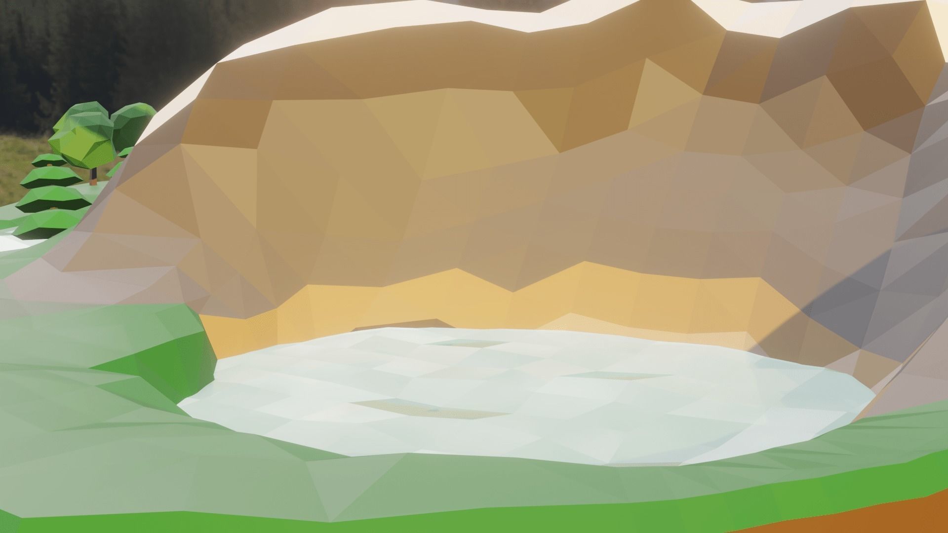 Floating Island Low-poly 3D model_16