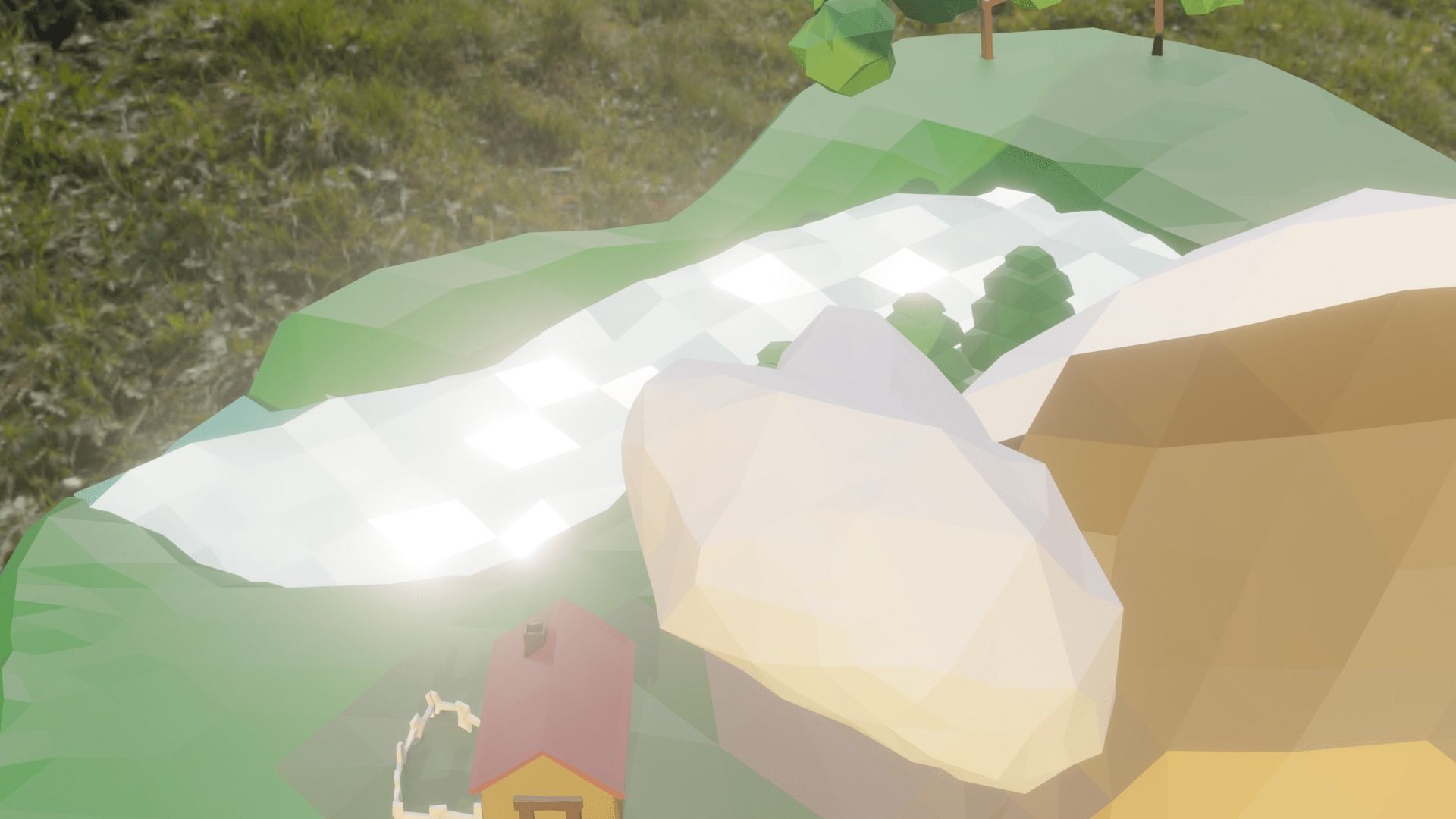 Floating Island Low-poly 3D model_21