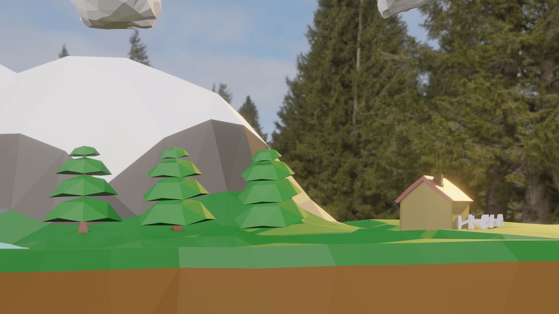 Floating Island Low-poly 3D model_15