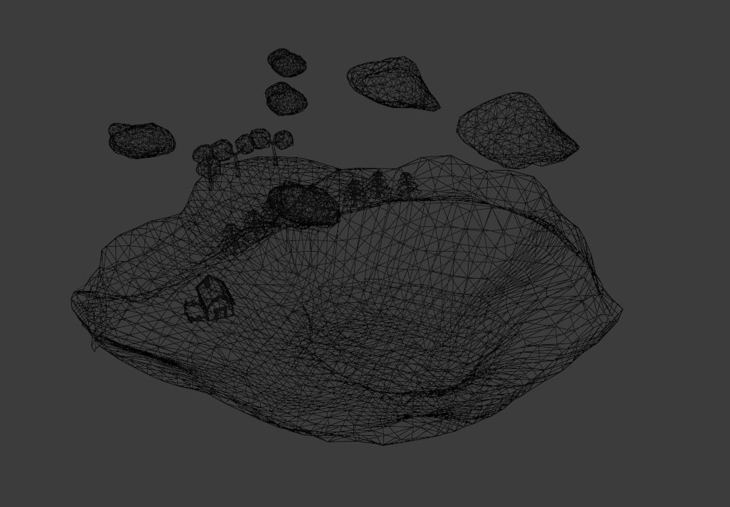 Floating Island Low-poly 3D model_24