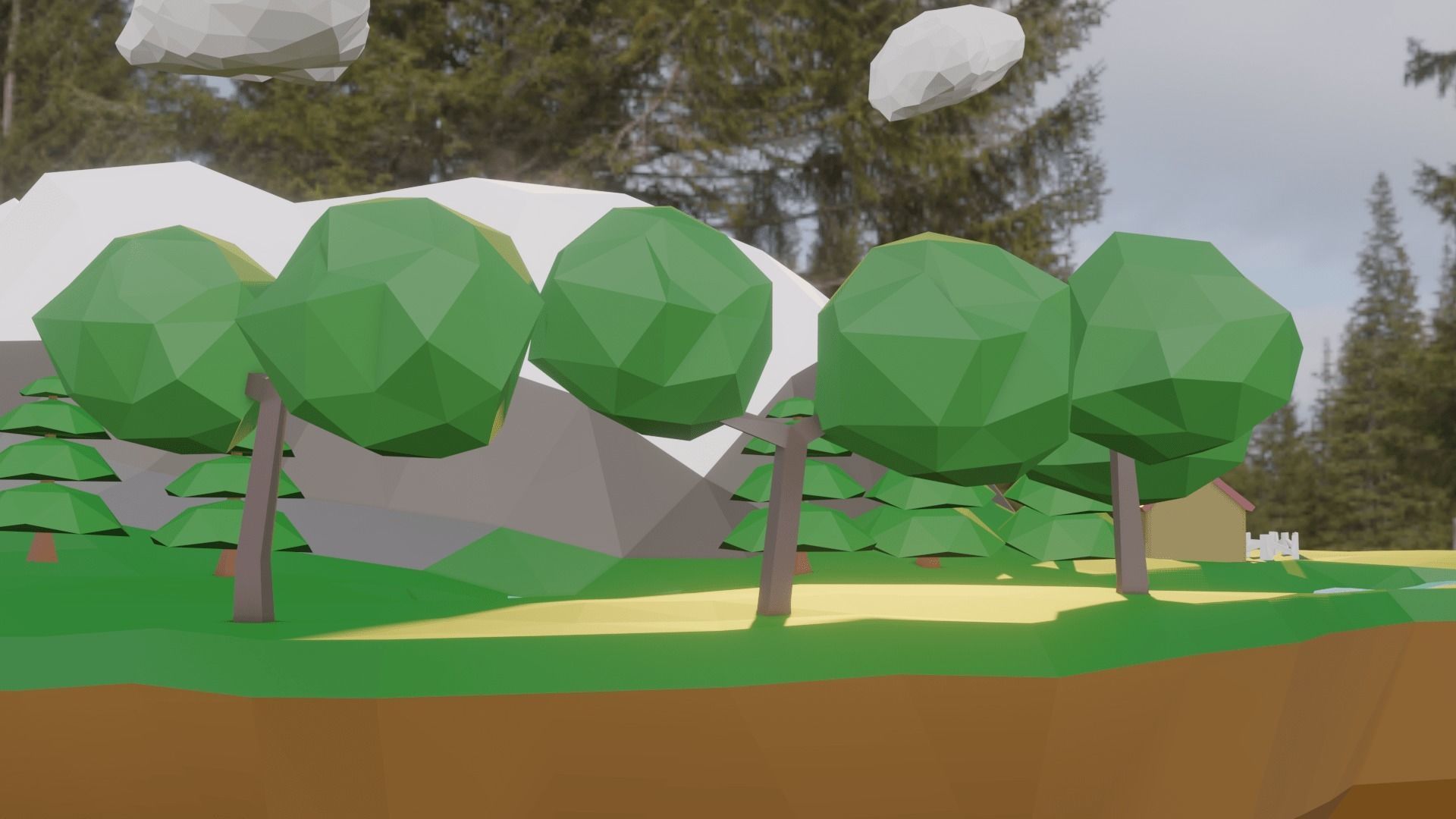 Floating Island Low-poly 3D model_14