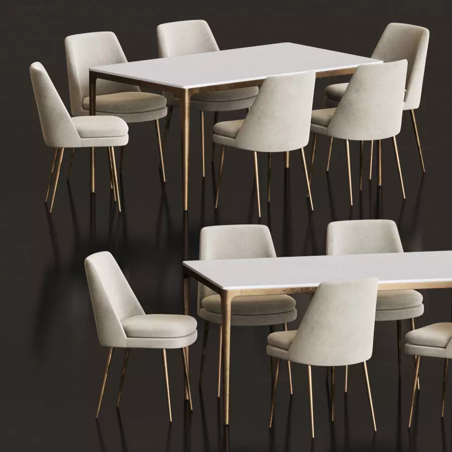 Dining Set table and chairs 3D model