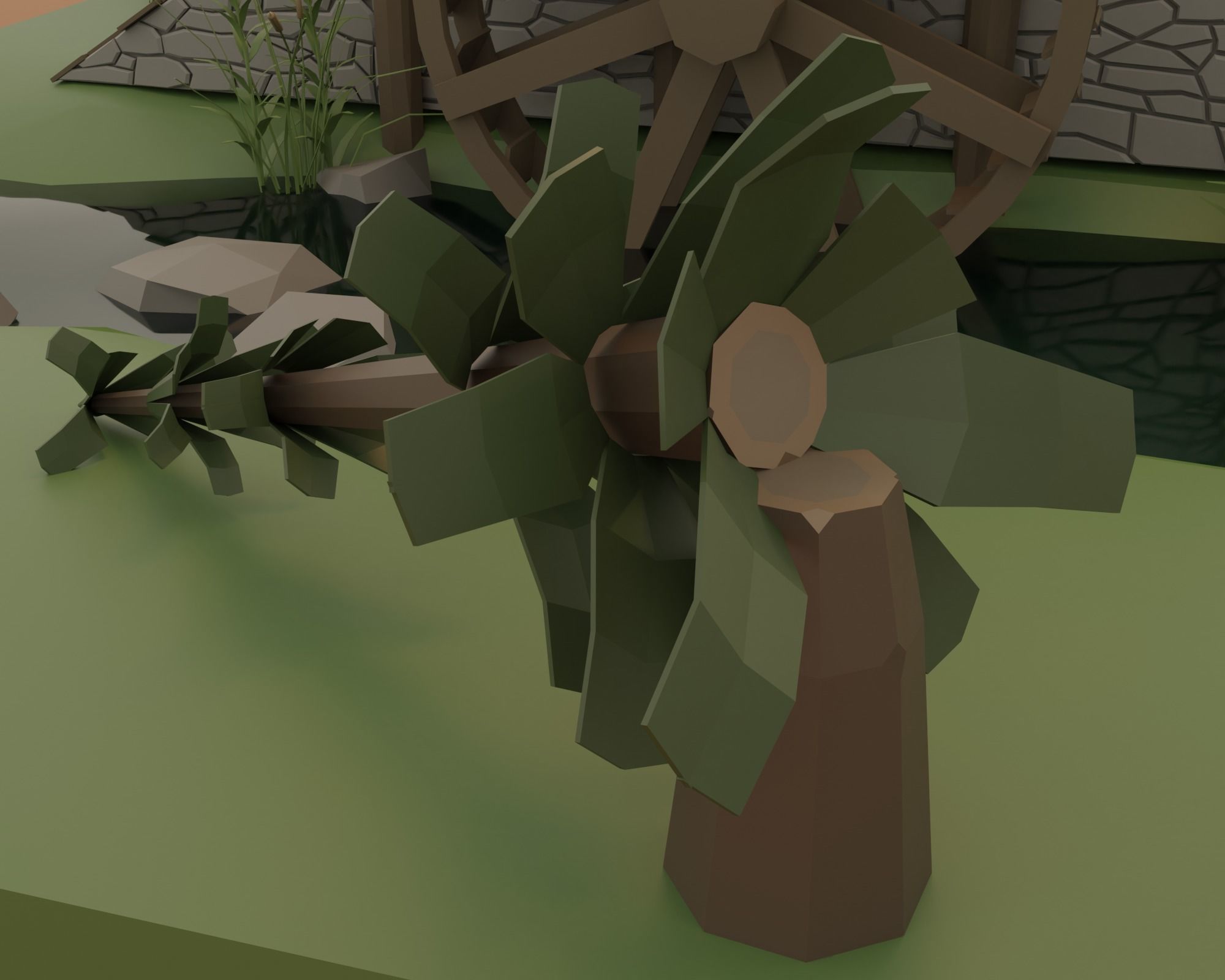 Hydraulic sawmill Low-poly 3D model_9