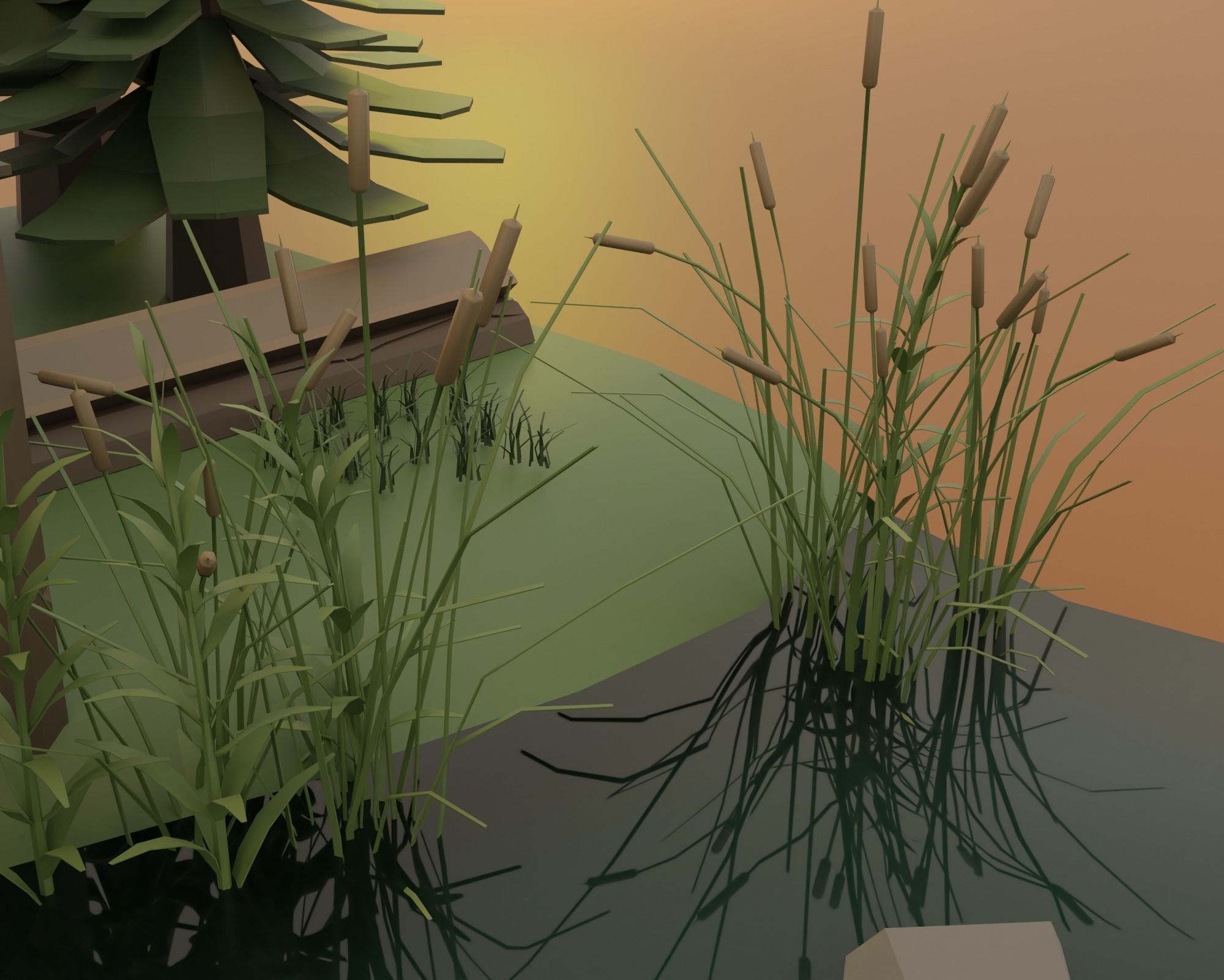 Hydraulic sawmill Low-poly 3D model_8