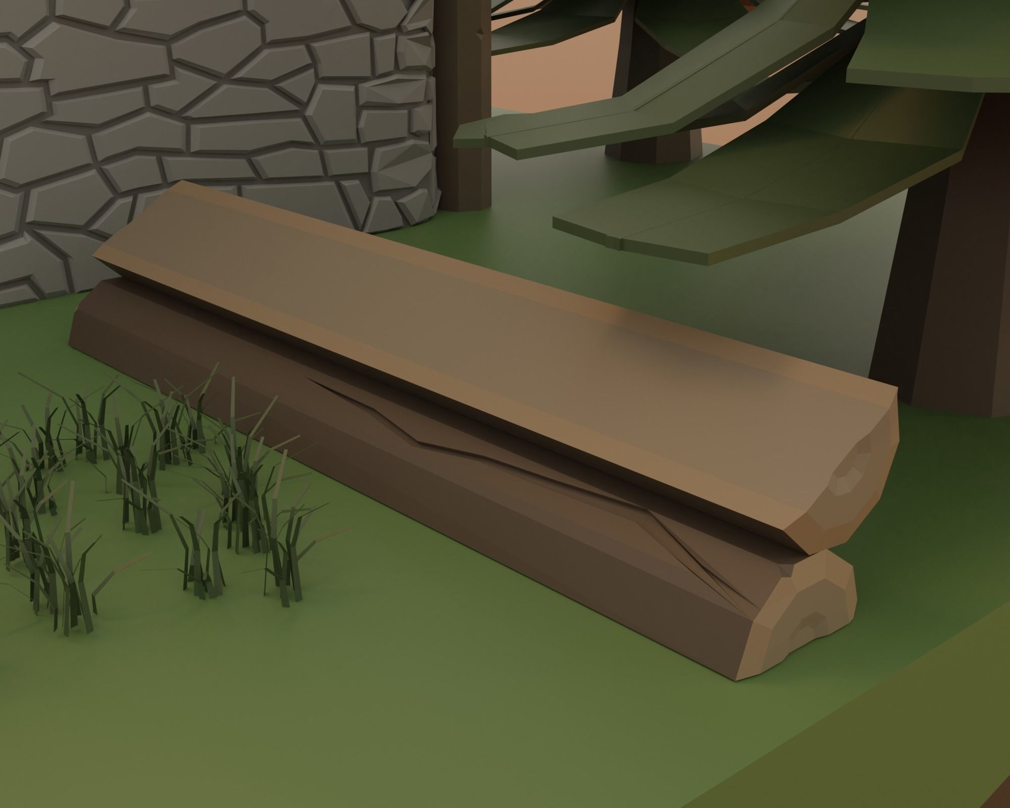 Hydraulic sawmill Low-poly 3D model_7