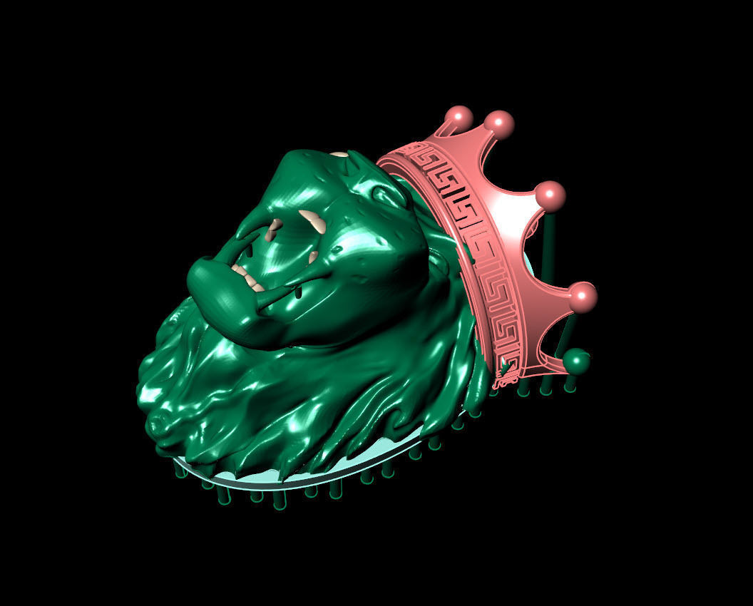 pendant lion 3D print model_4