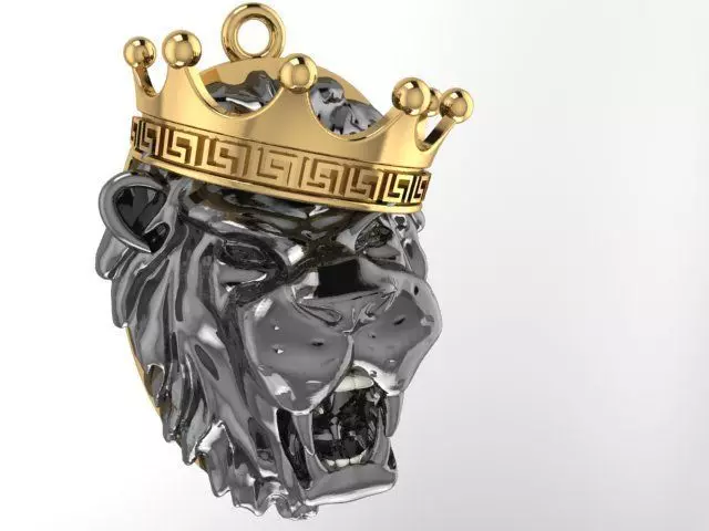 pendant lion 3D print model_0