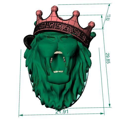 pendant lion 3D print model_2