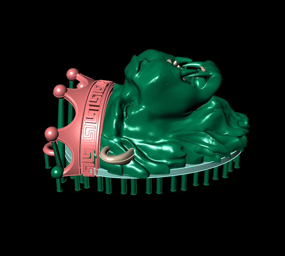 pendant lion 3D print model_3