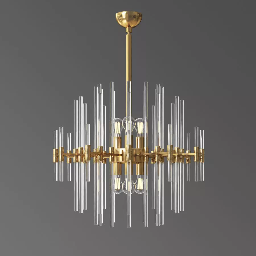 Quebec 6 Light Chandelier 3D model_0