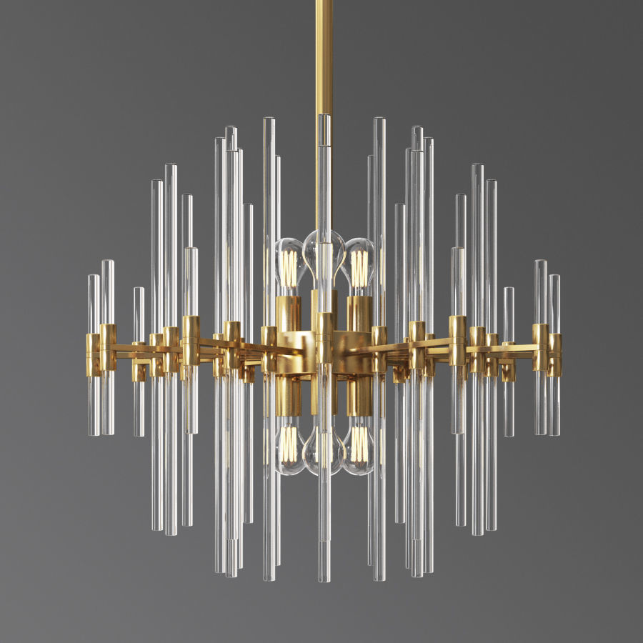 Quebec 6 Light Chandelier 3D model_1
