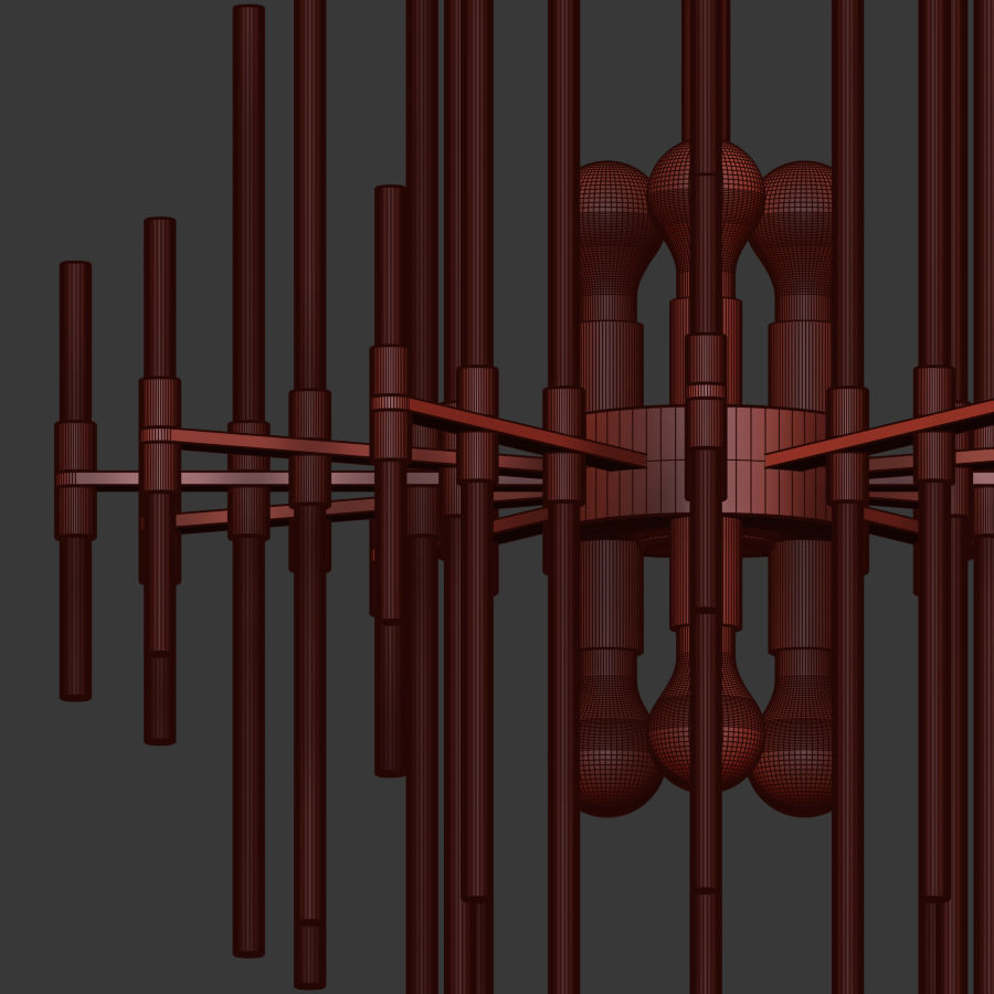 Quebec 6 Light Chandelier 3D model_4