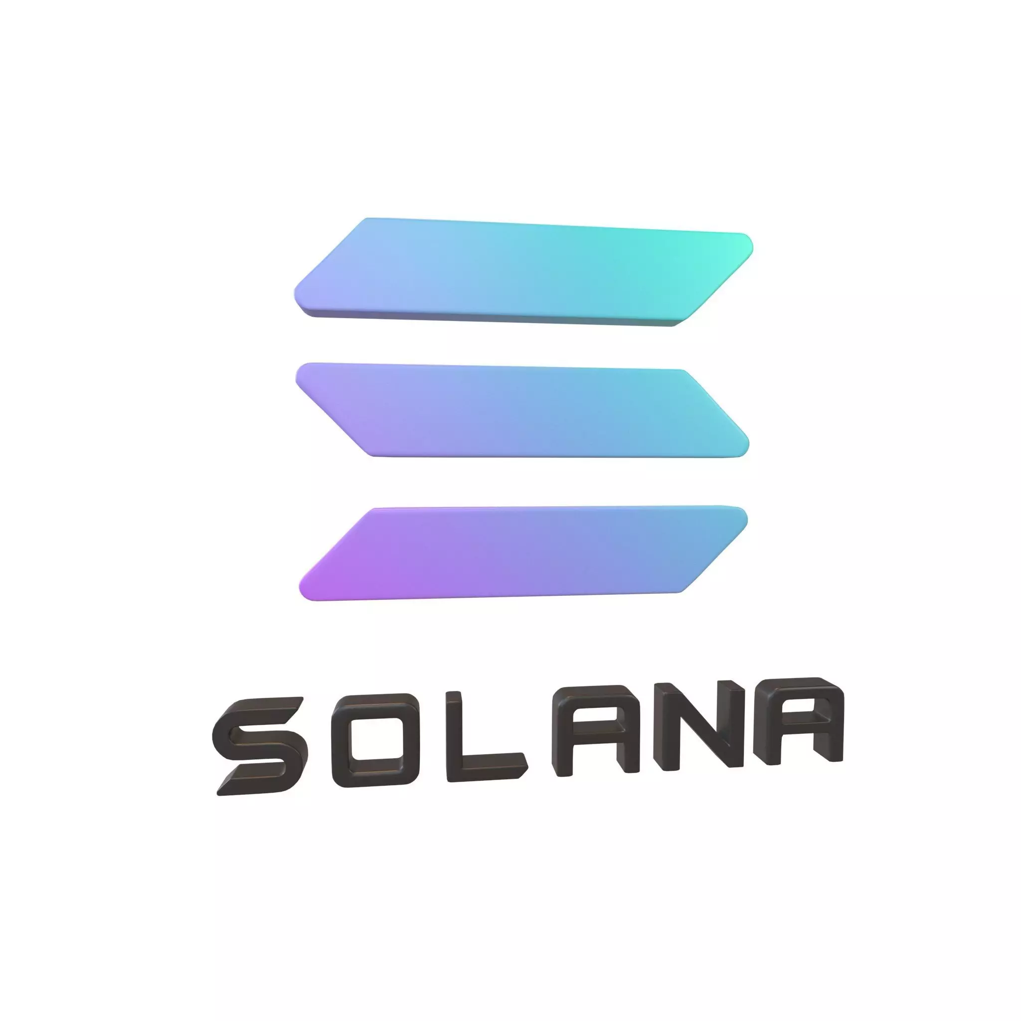 Solana Coin v2 001 Low-poly 3D model