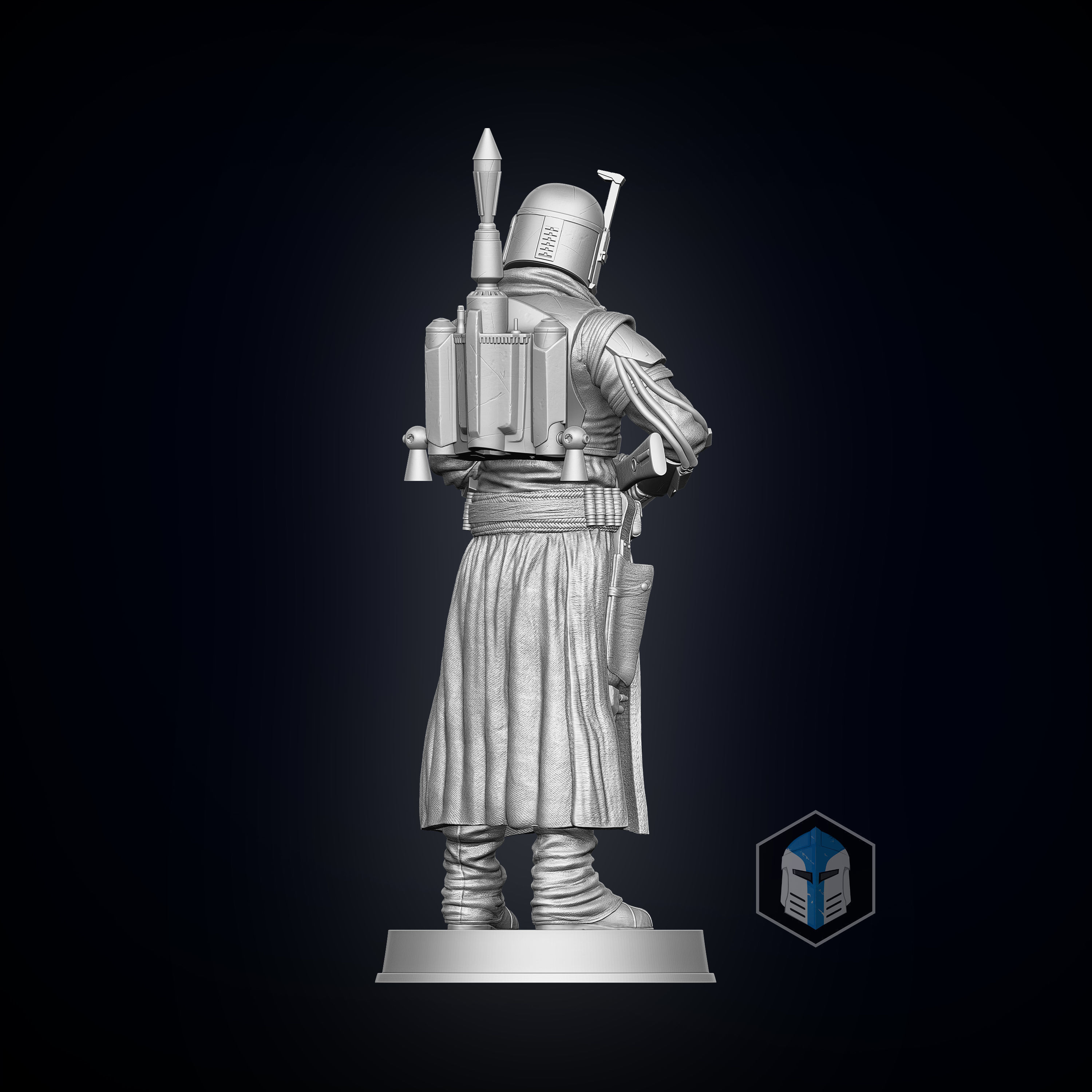 Boba Fett Figurine - Pose 1 3D print model_3