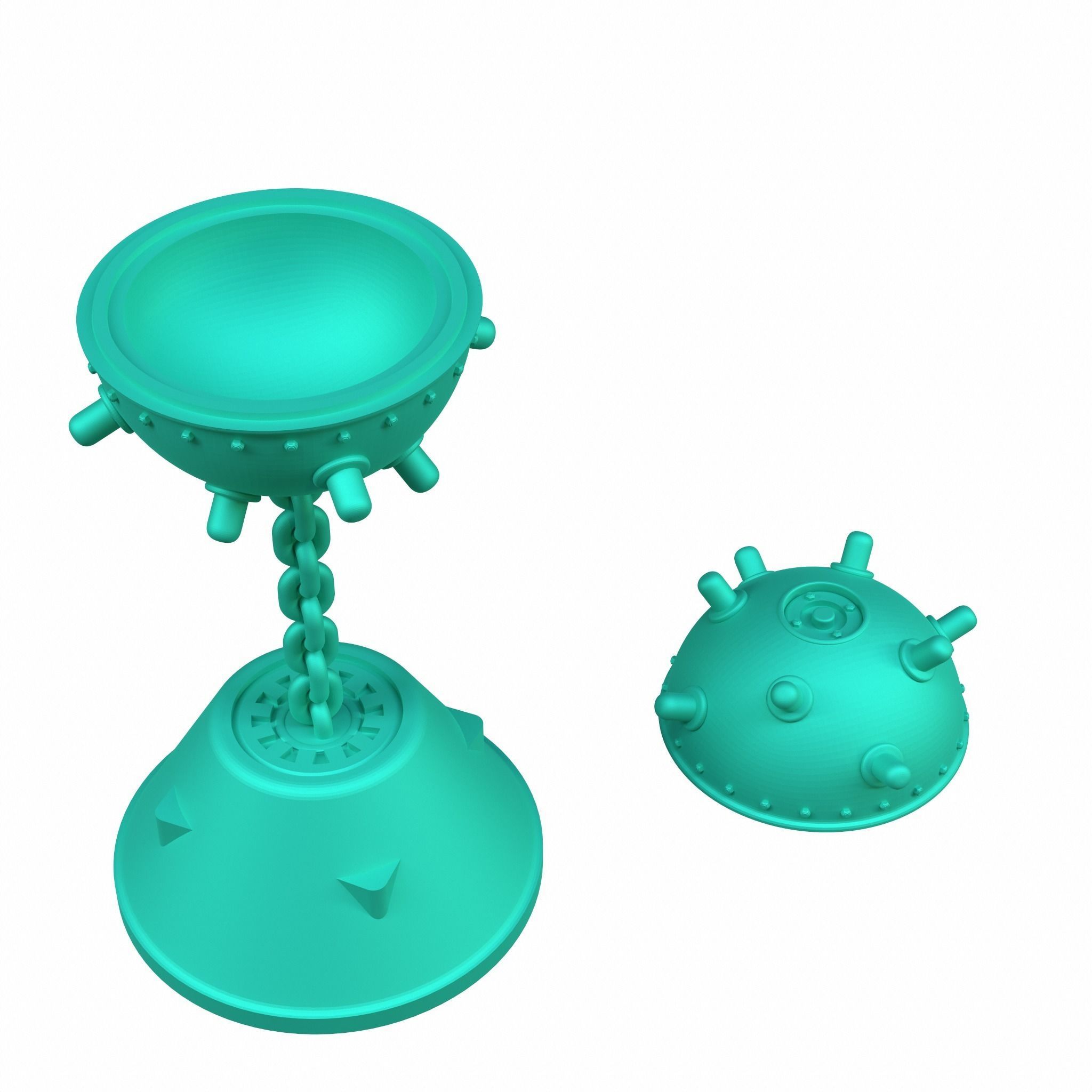 Mini Naval Mine 3D print model_5