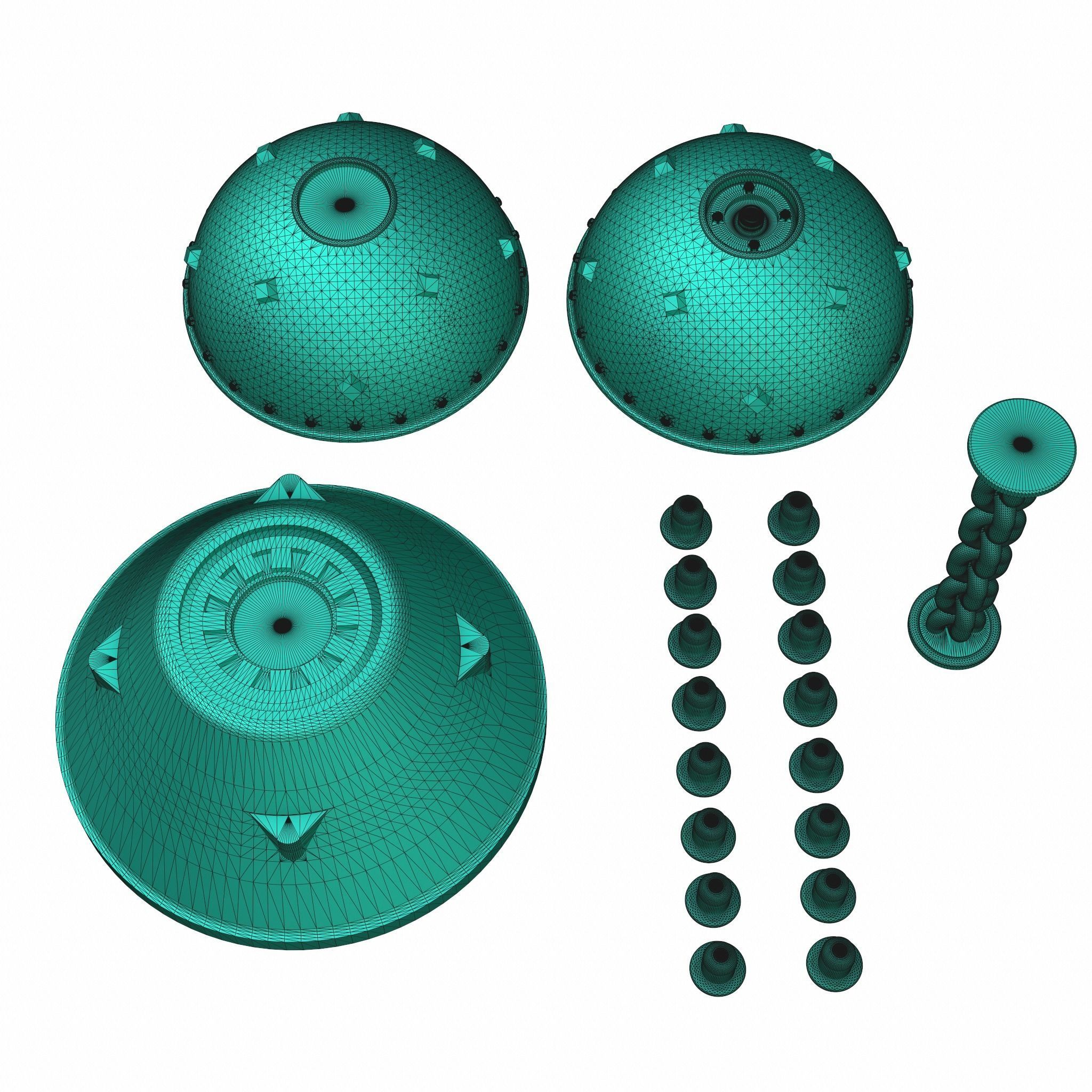 Mini Naval Mine 3D print model_9