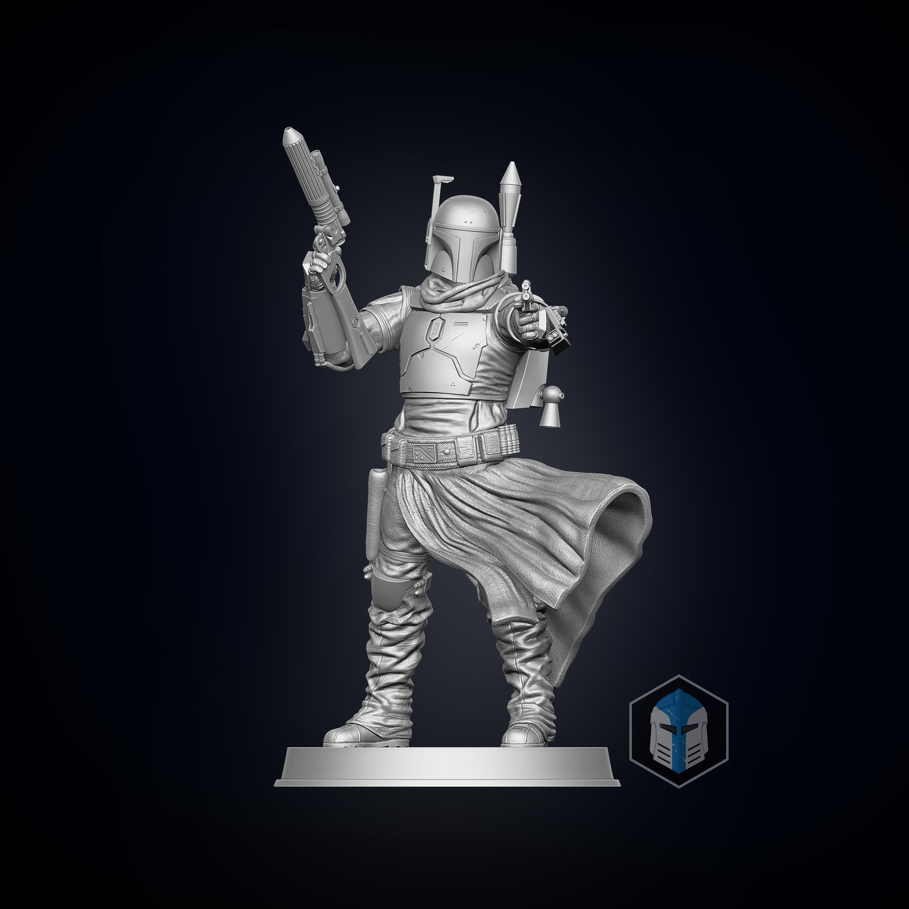 Boba Fett Figurine - Pose 3 3D print model_1