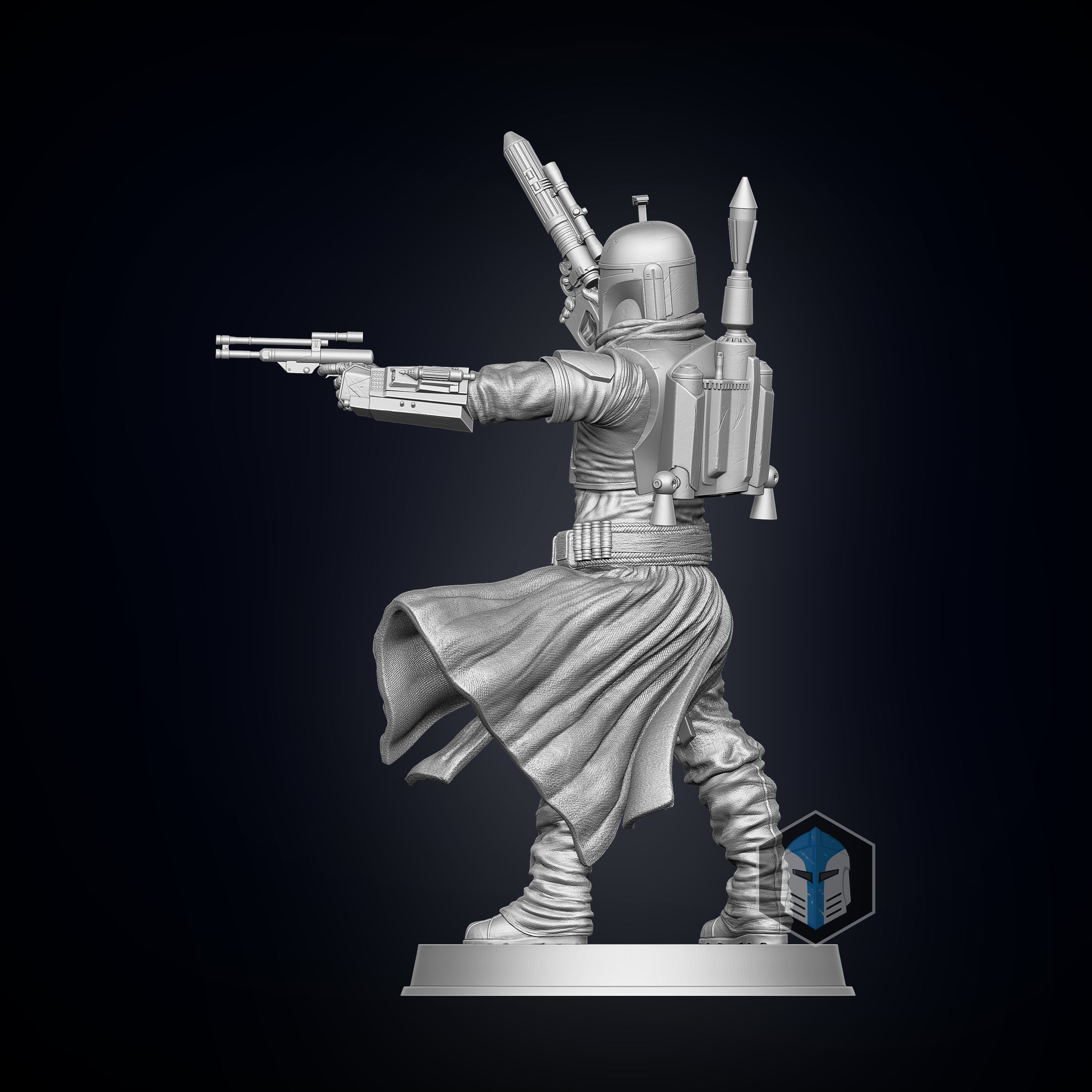 Boba Fett Figurine - Pose 3 3D print model_3