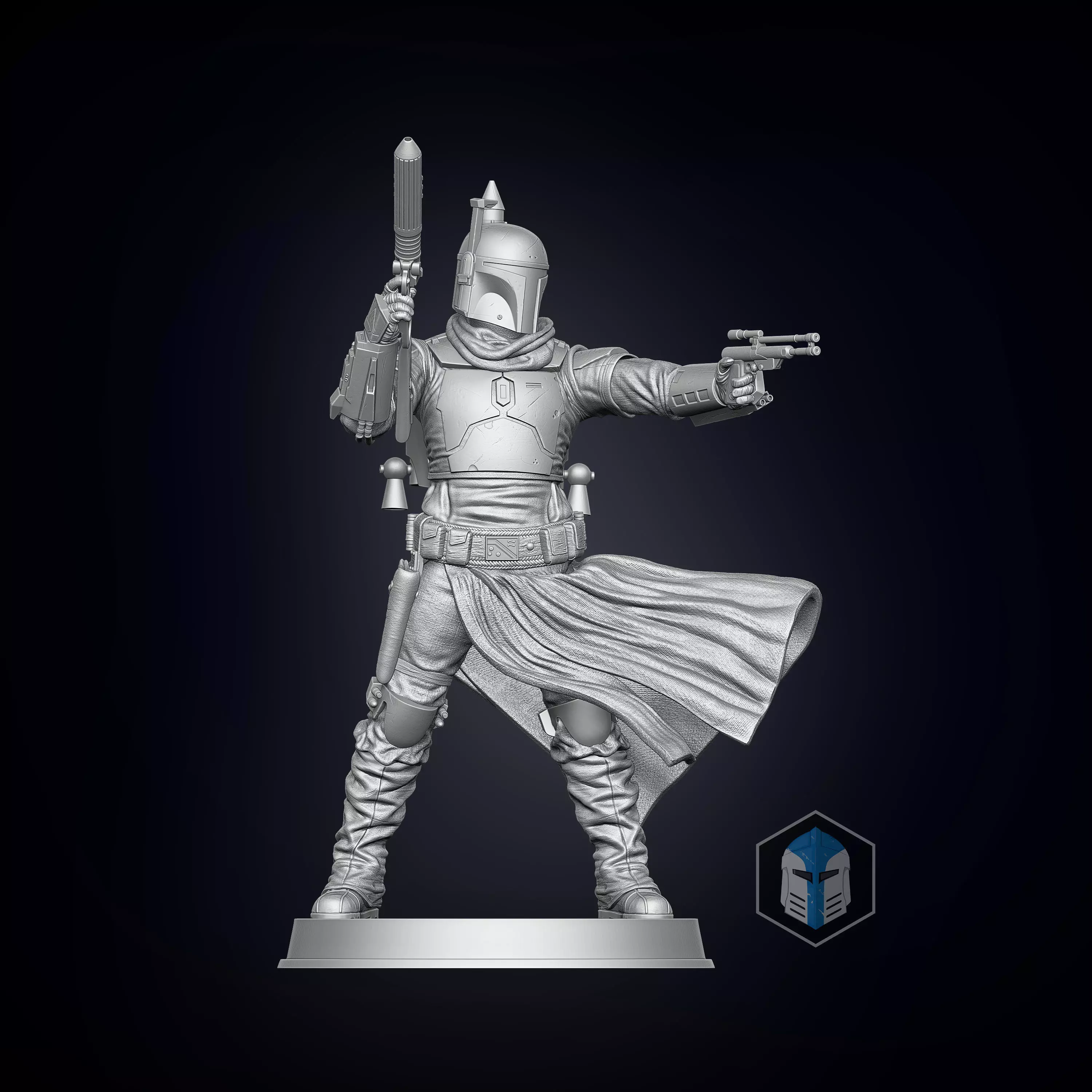 Boba Fett Figurine - Pose 3 3D print model_0
