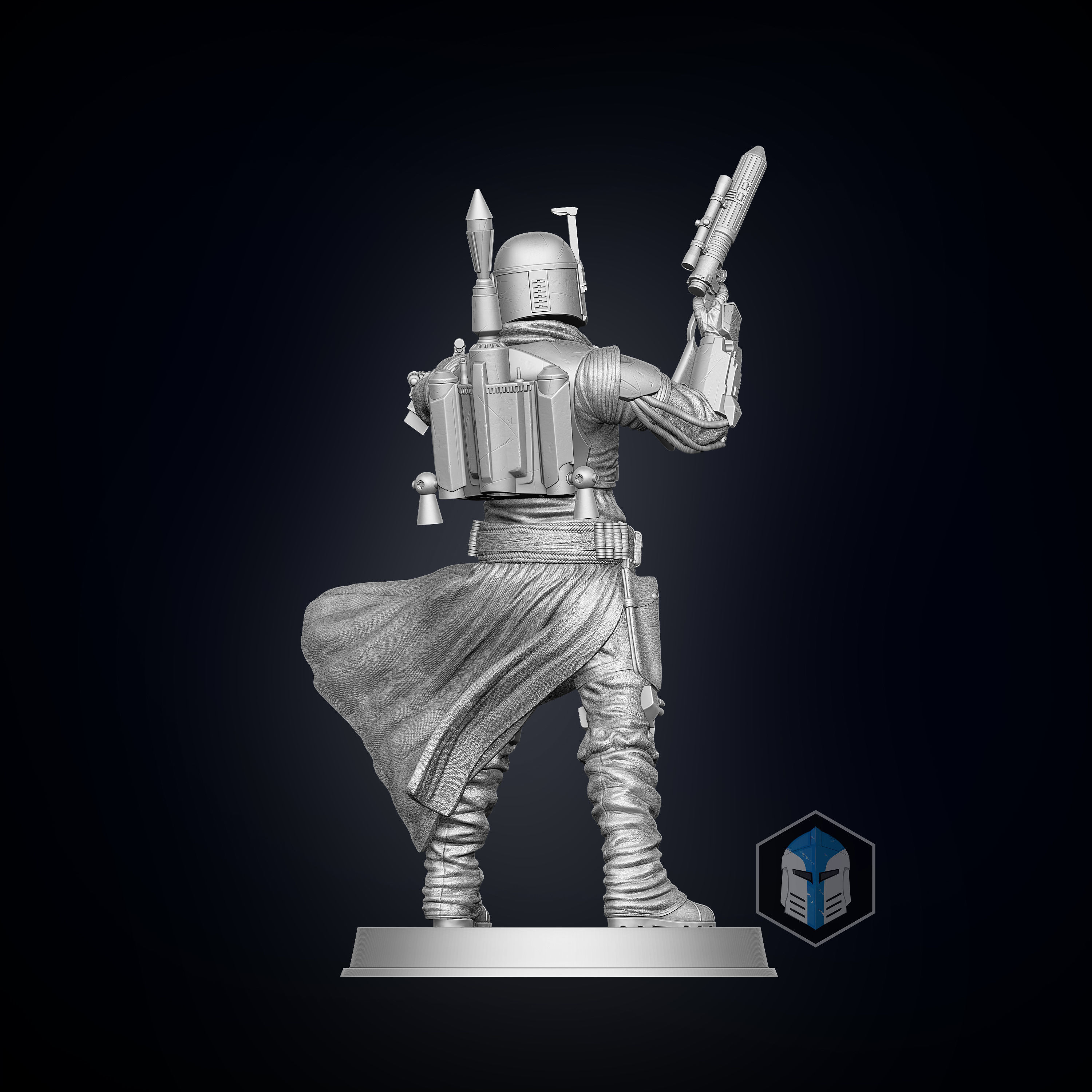 Boba Fett Figurine - Pose 3 3D print model_4