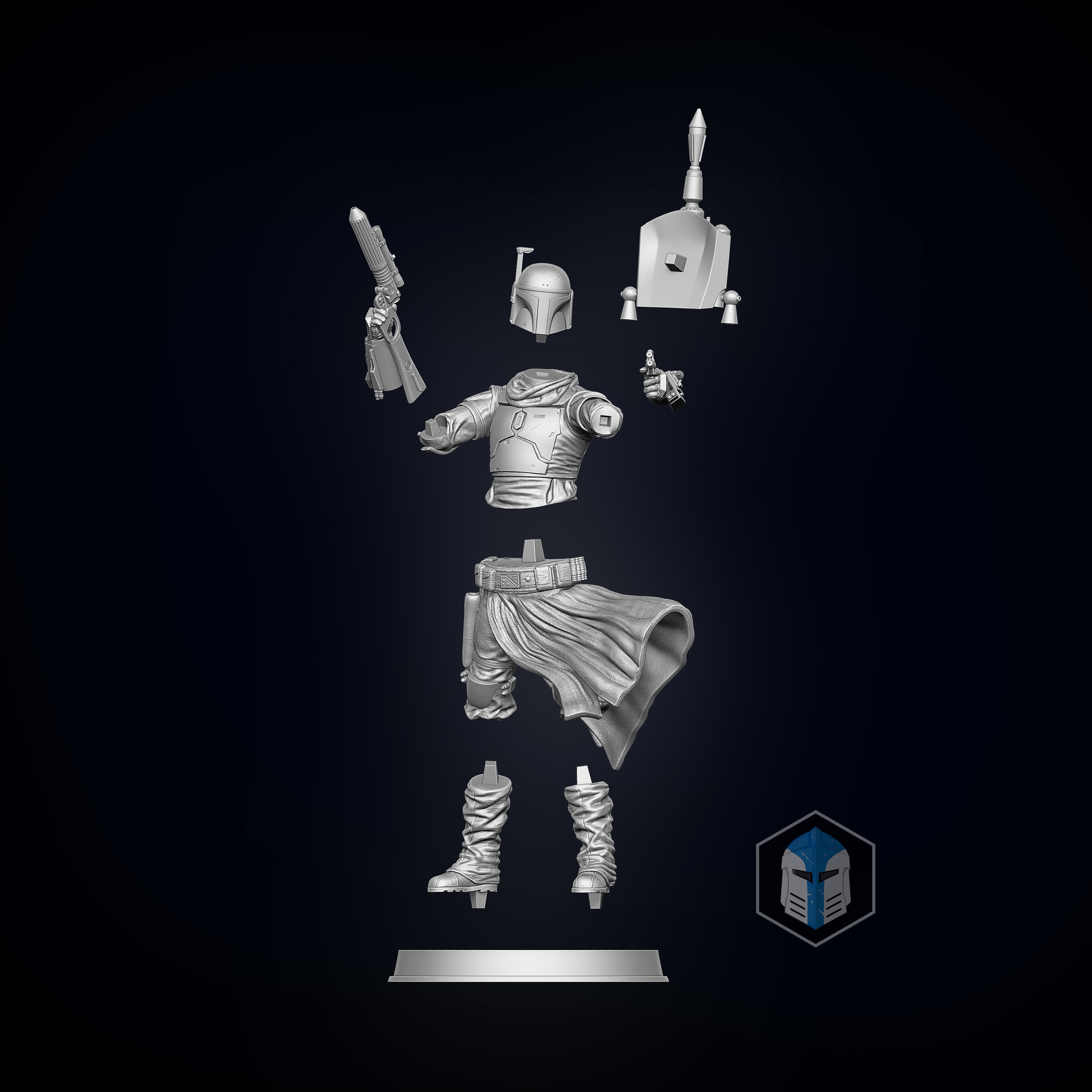 Boba Fett Figurine - Pose 3 3D print model_5