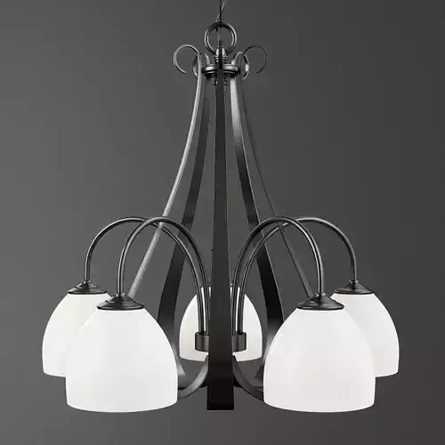 SWEEPING TAPER 5 ARM CHANDELIER Low-poly 3D model