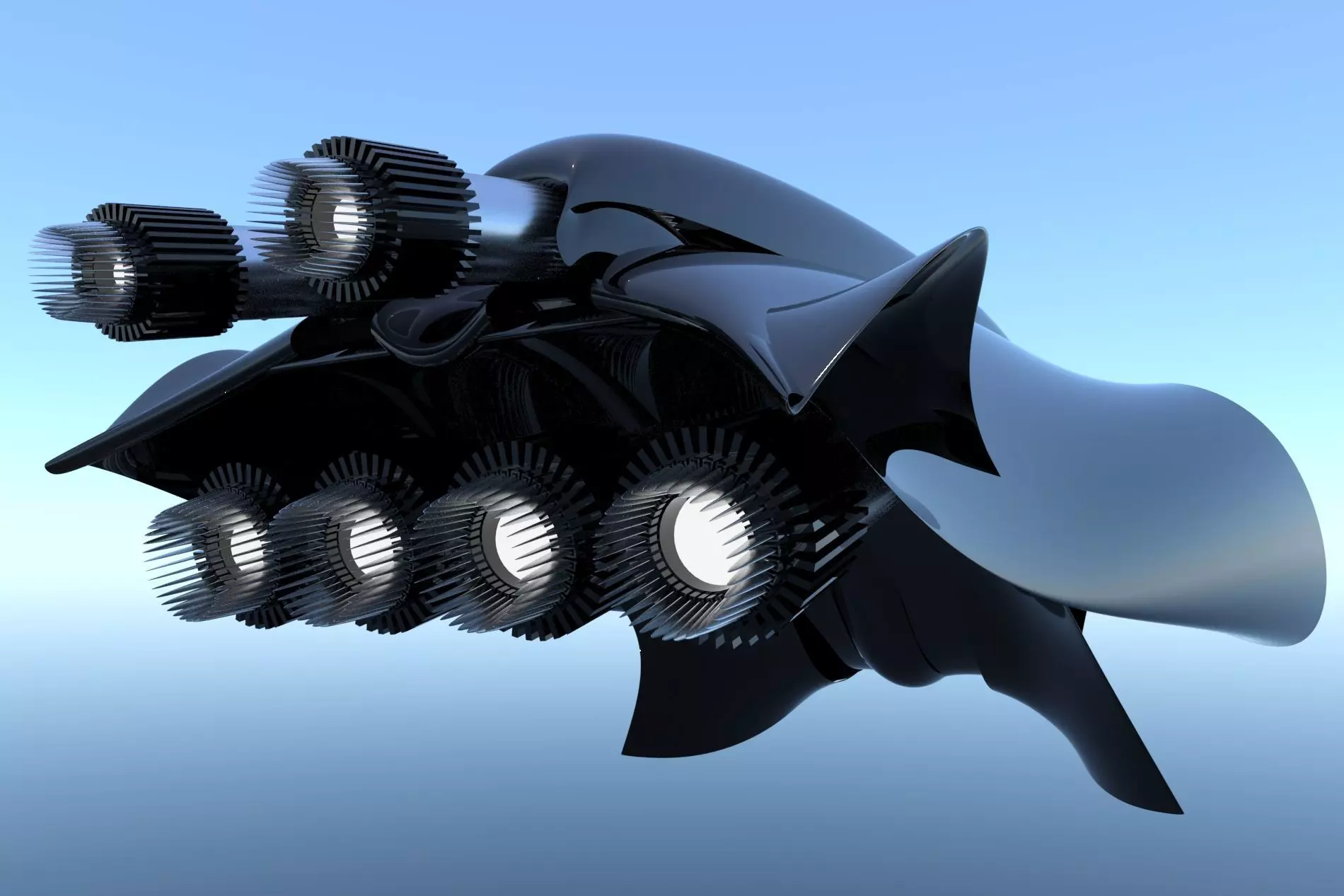 Spaceship Sci-Fi Turbo 3D 3D model_0