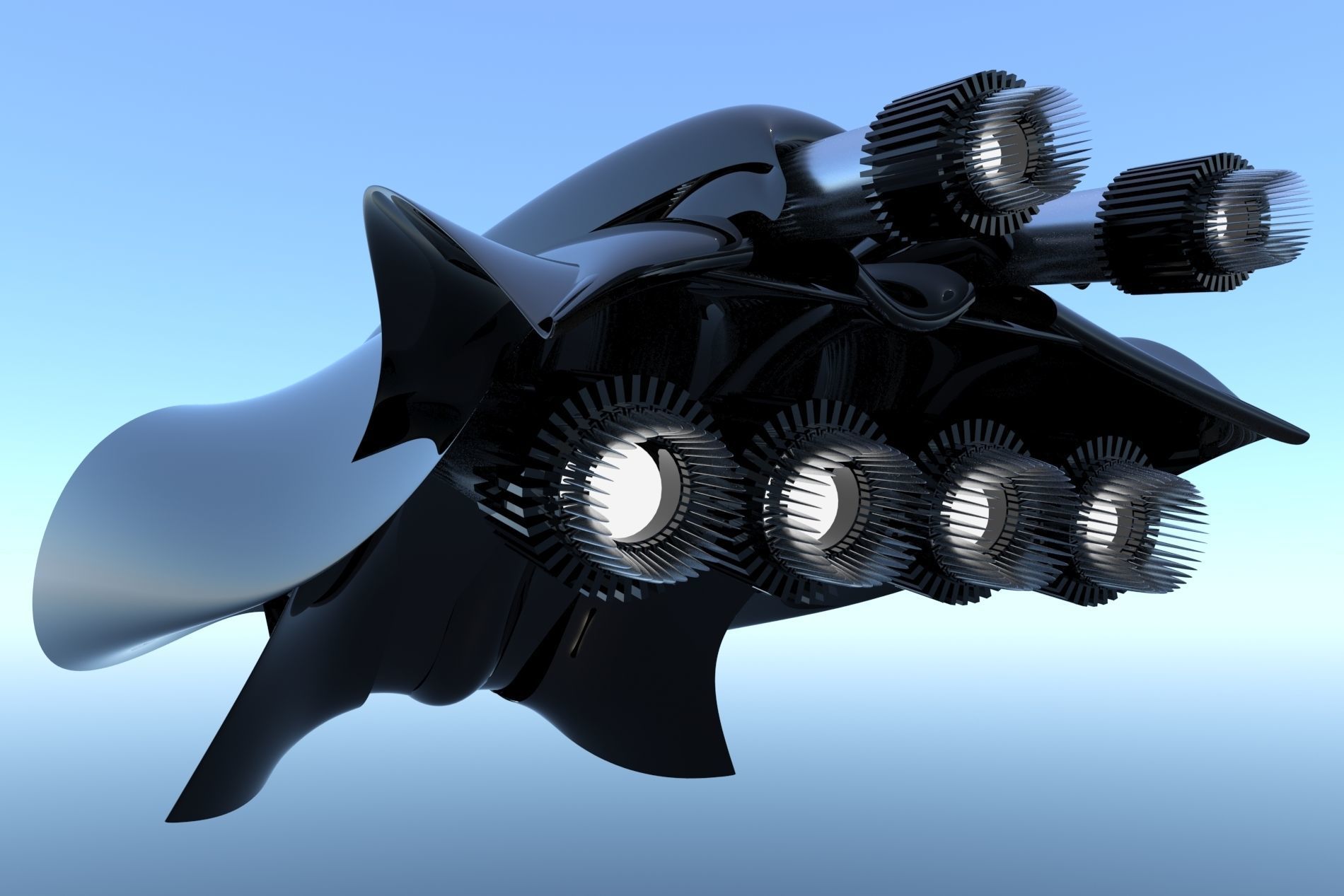Spaceship Sci-Fi Turbo 3D 3D model_2