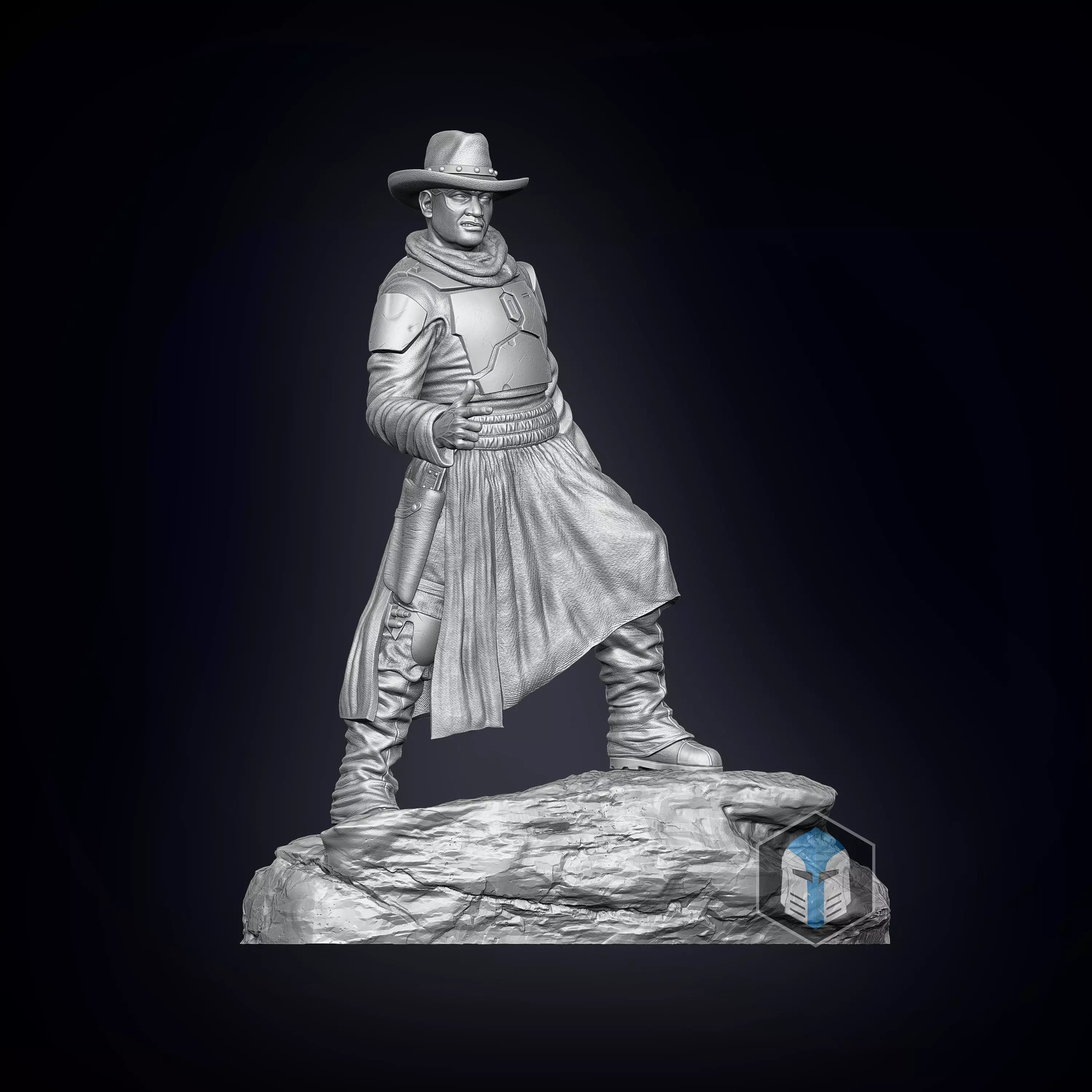 Boba Fett Figurine - Pose 5 3D print model