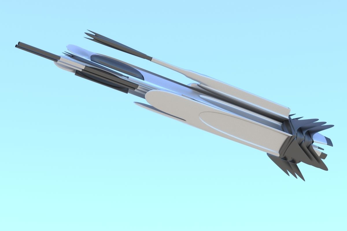 Spaceship Sci-fi Destroyer 3D 3D model_9
