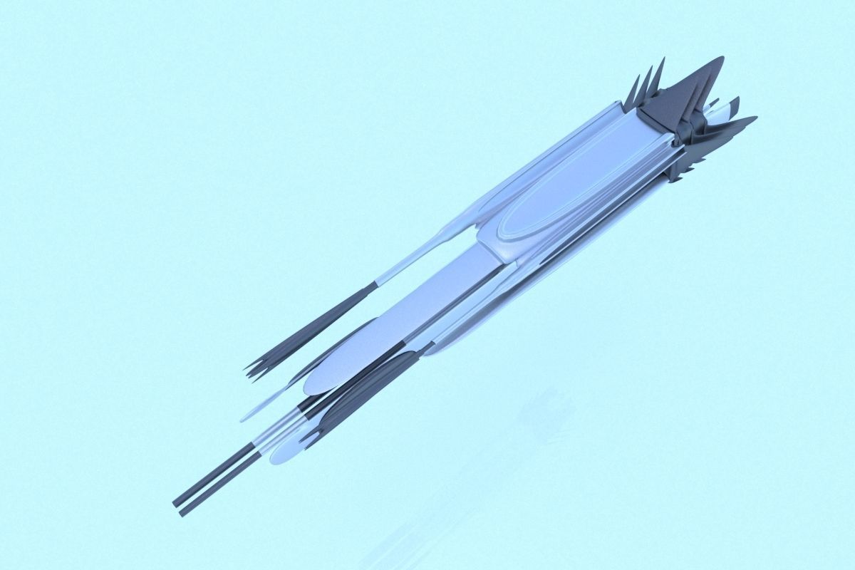 Spaceship Sci-fi Destroyer 3D 3D model_6